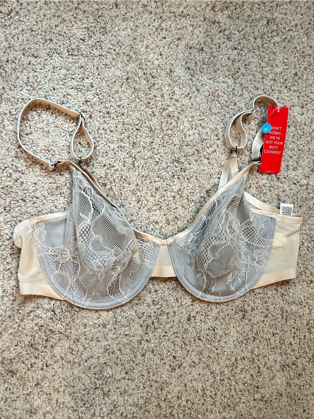 SPANX Sheer Lace Underwire Bra in Light Beige